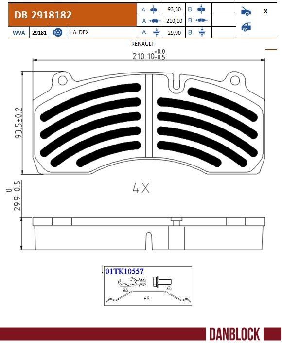 Set placute frana,frana disc DB 2918182 DANBLOCK